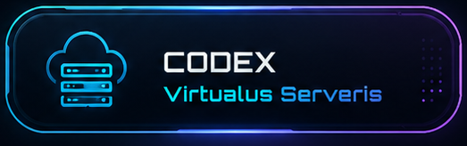 CODEX Virtualus Serveris · atidaryti Cloud